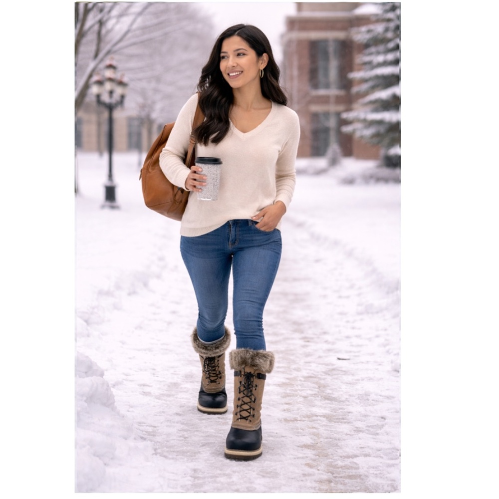 J.Crew Factory Natural Cotton V-Neck Sweater (Sweater Only)